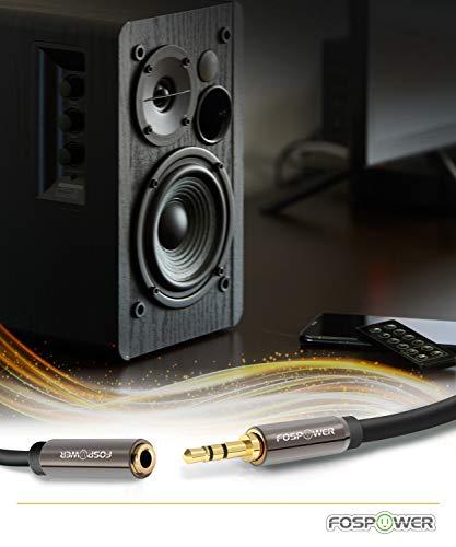 FosPower FosPower 3.5mm Male to 3.5mm Female Stereo Audio Extension Cable Adapter [24K Gold Plated Connectors] for Apple, Samsung, Motorola, HTC, Nokia, LG, Sony & More - 15ft