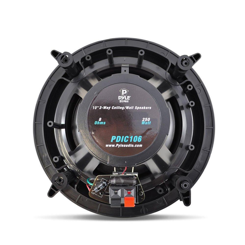 Pyle Pyle 10 Ceiling Wall Mount Speakers - Pair of 2-Way Full Range Sound Stereo Speaker Audio System Flush Design w/ Electronic Crossover Network 35Hz-20kHz Frequency Response & 300 Watts Peak PDIC106