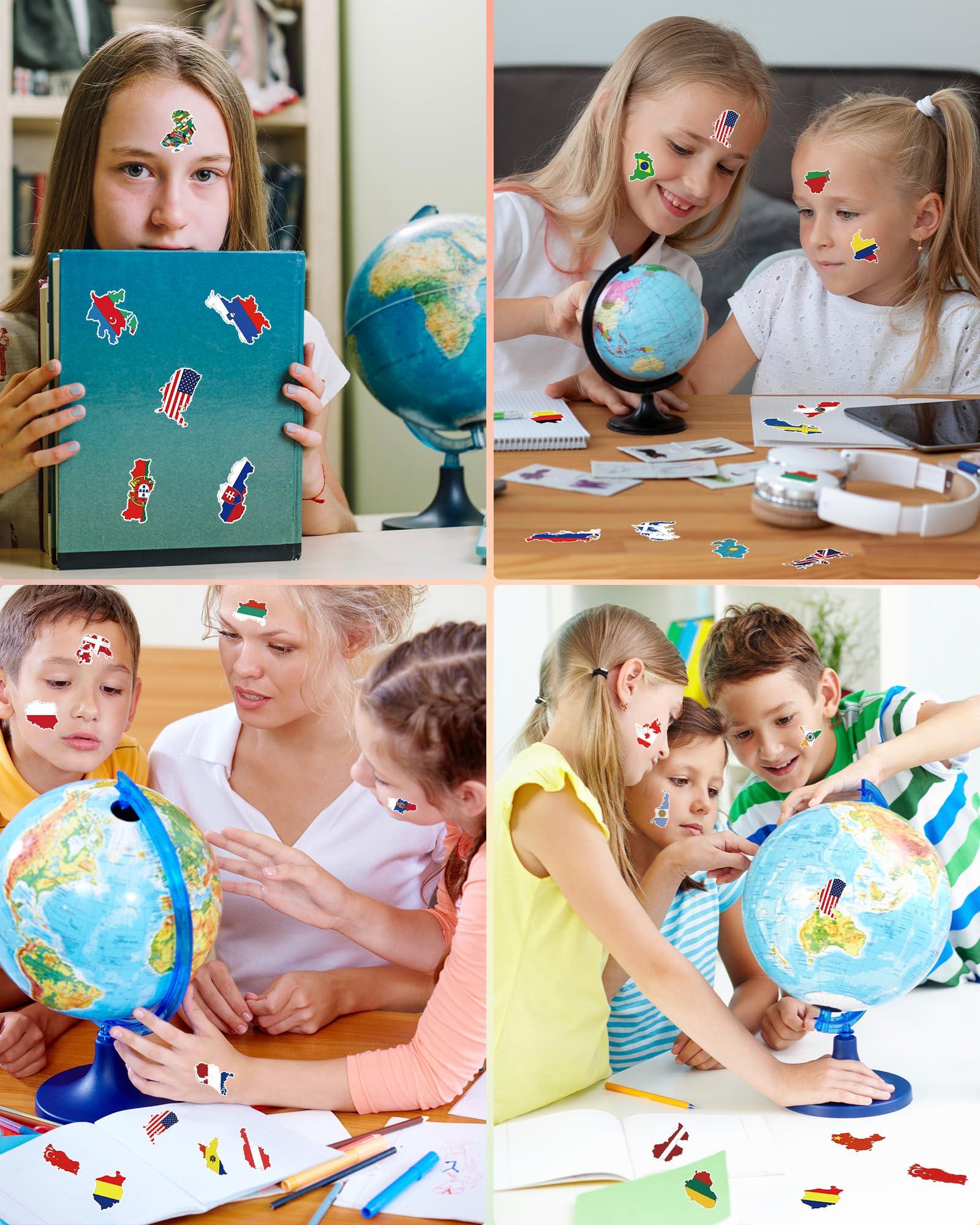 Spriggenix 32sheets Country Flag Stickers for Decor, 400+pcs World Flag Stickers for Scrapbooking Country Stickers for Water Bottles Waterproof World Stickers Travel Stickers for Luggages Suitcase Laptop Phones