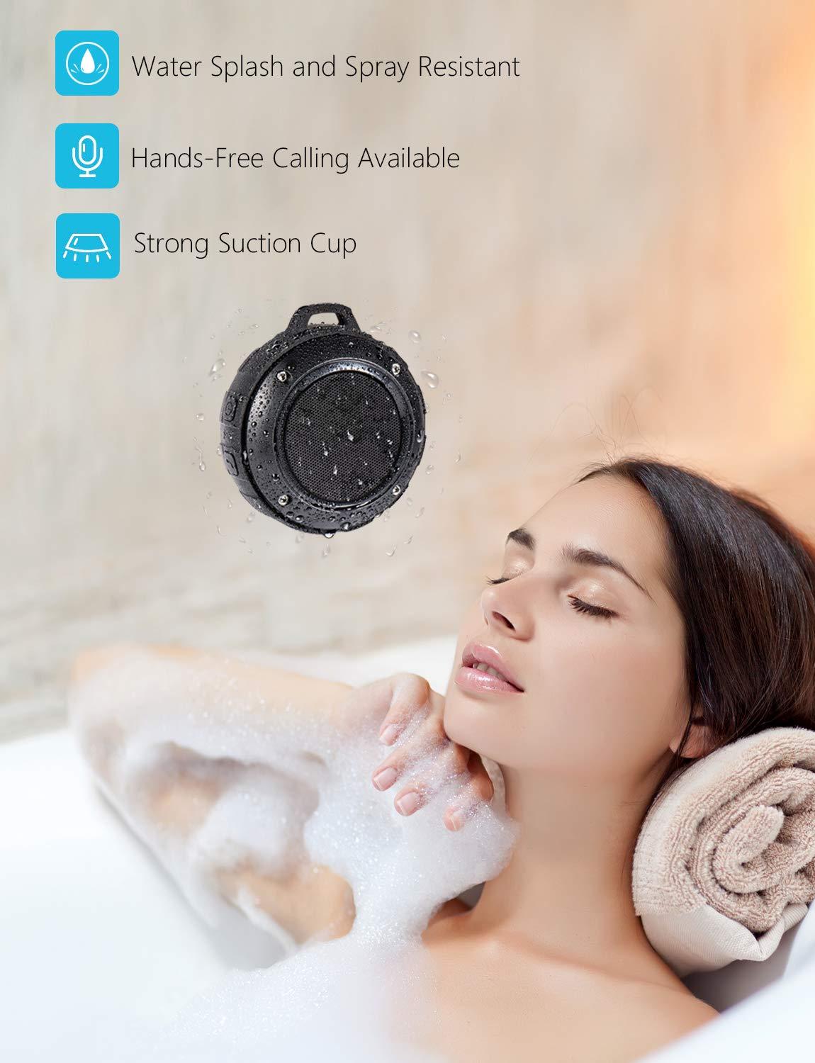 Kunodi Kunodi Outdoor Waterproof Bluetooth Speaker, Wireless Portable Shower Travel Bike Speaker with Subwoofer, Enhanced Bass, Built in Mic for Bicycle Riding, Sports, Pool, Beach, Hiking (Black & Bracket)