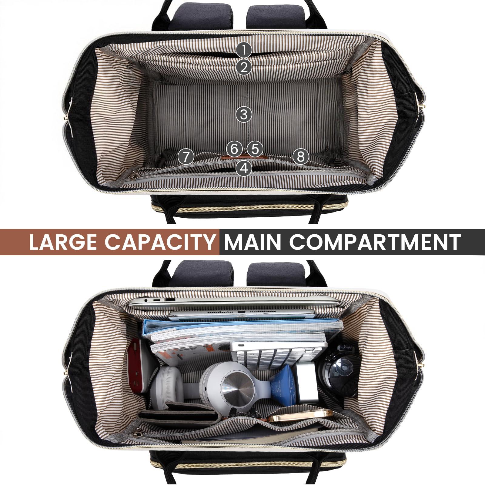 LOVEVOOK LOVEVOOK Laptop Backpack for Women, 15.6 Inch Work Business Backpacks Purse With Large Capacity, Waterproof Nurse Bag College Bookbag for School, Waterproof Casual Daypack for Travel