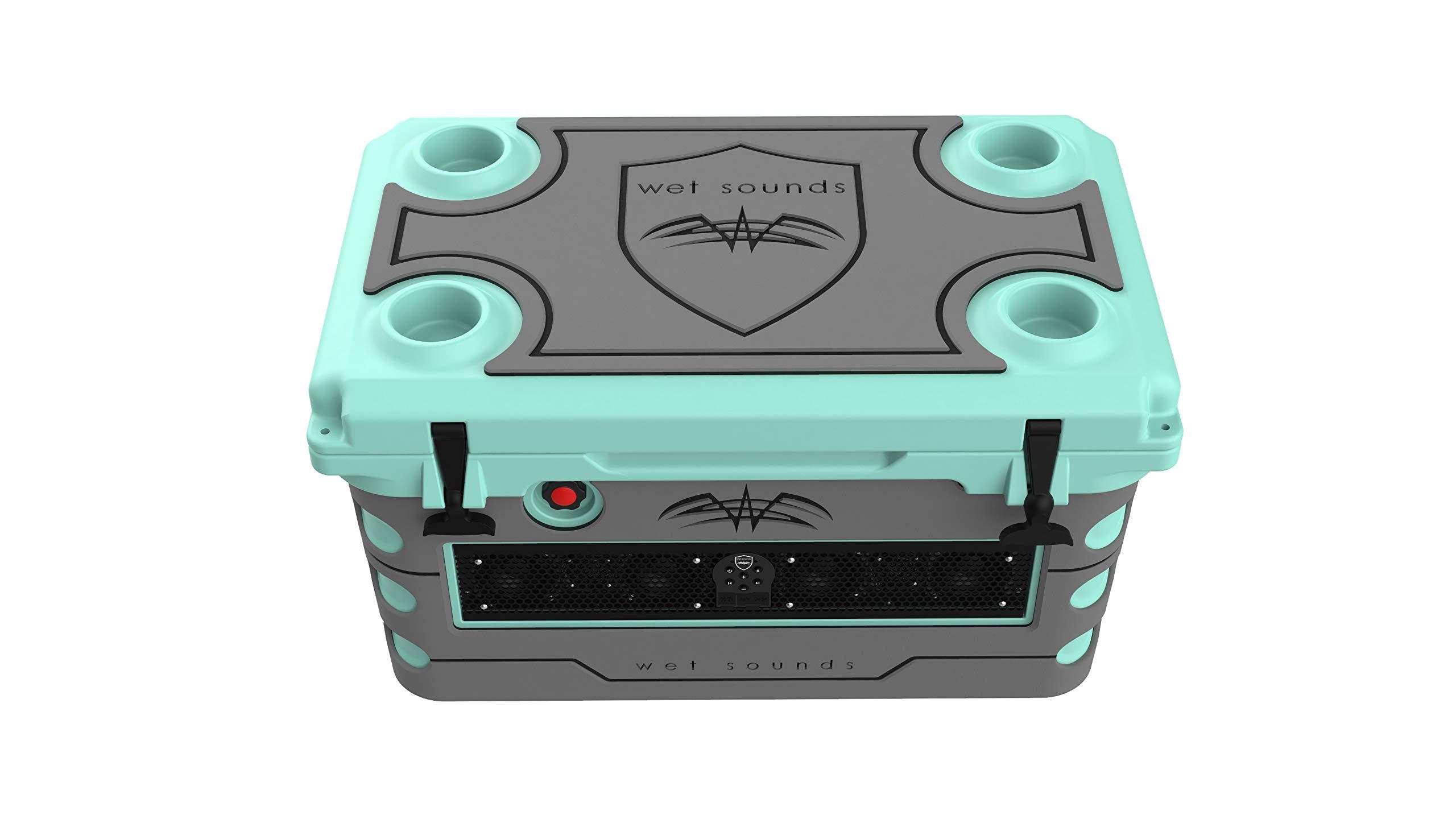 wet sounds wet sounds Stealth SHIVR-55-SFM Seafoam High Output Audio Cooler Speaker System + Full Gator Step Kit - Gray Over Black