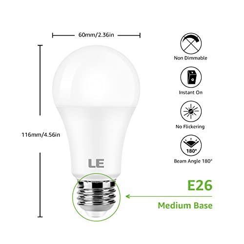 LE LE 100W Equivalent LED Light Bulbs, 14W 1500 Lumens 2700K Warm White Non-Dimmable, A19 E26 Standard Base, 10000 Hour Lifetime, Pack of 6