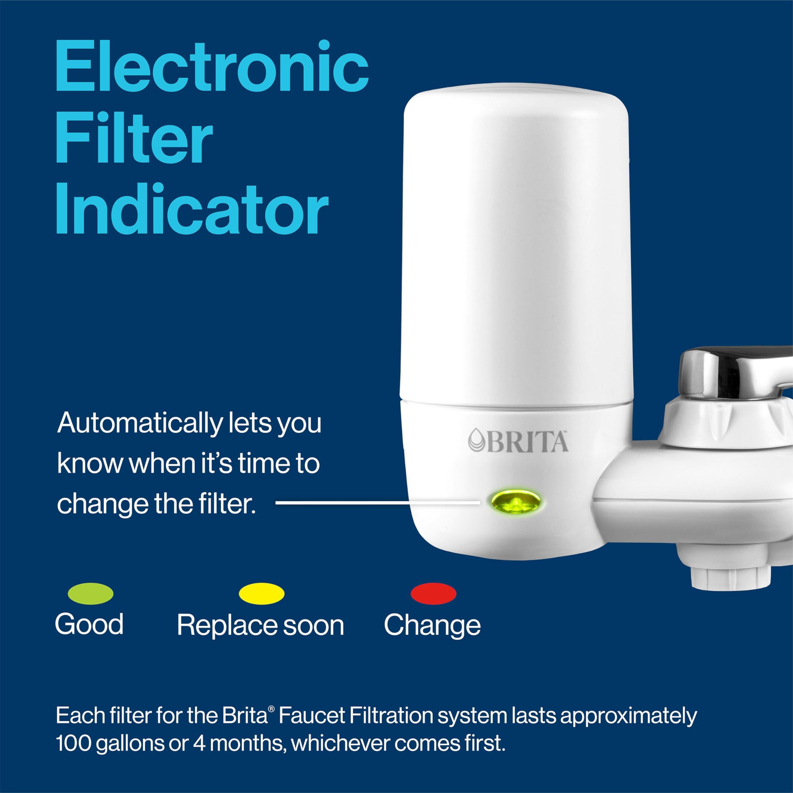 Brita Brita Faucet Mount Water Filter for Sink, Removes 99% of Lead, Elite Advanced Filtration System, Includes 1 Replacement Filter, White