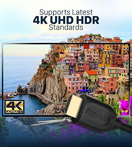 Fosmon Fosmon 4K HDMI Cable 30FT/9M, HDMI 2.0 Cable 4K@60Hz/2160p Support 18Gbps, HDCP, 3D, ARC, Dolby TrueHD, 30AWG Compatible with UHD TV, PC Monitor, Console, PS4, PS5, Xbox 360/One/X/S, Nintendo Switch