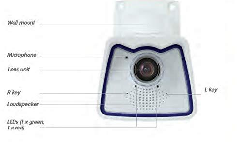 Mobotix MOBOTIX MX-M25M-SEC-NIGHT-N12 5MP AllroundMono fisheye Network Camera with L12 Lens (180), RJ45 Connection