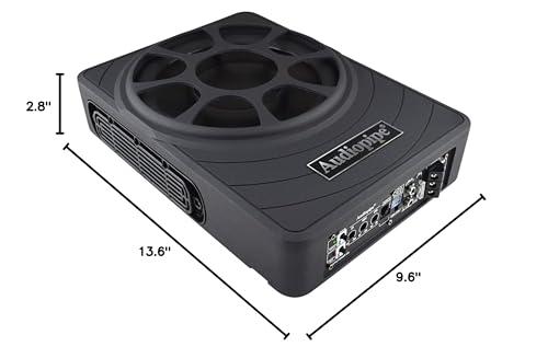 Audiopipe Audiopipe 10\" Low Profile Amplified Subwoofer (APLP-1030), 500W, Compact, Mosfet Circuit, RCA, Phase Switch, Bass Boost Control, Subsonic Filter, Low-Pass Filter, Reliable Protection, Remote Bass Knob