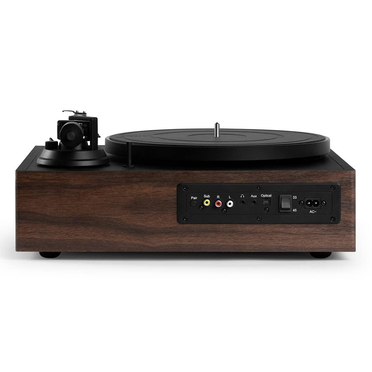 Victrola Victrola Premiere V1 Soundbar System with Built-in Record Player, Wireless Subwoofer and 5.0 Bluetooth Streaming, Stereo Soundbar, 6.5\" Powered Subwoofer, Supports 33-1/3 and 45 RPM Vinyl Records