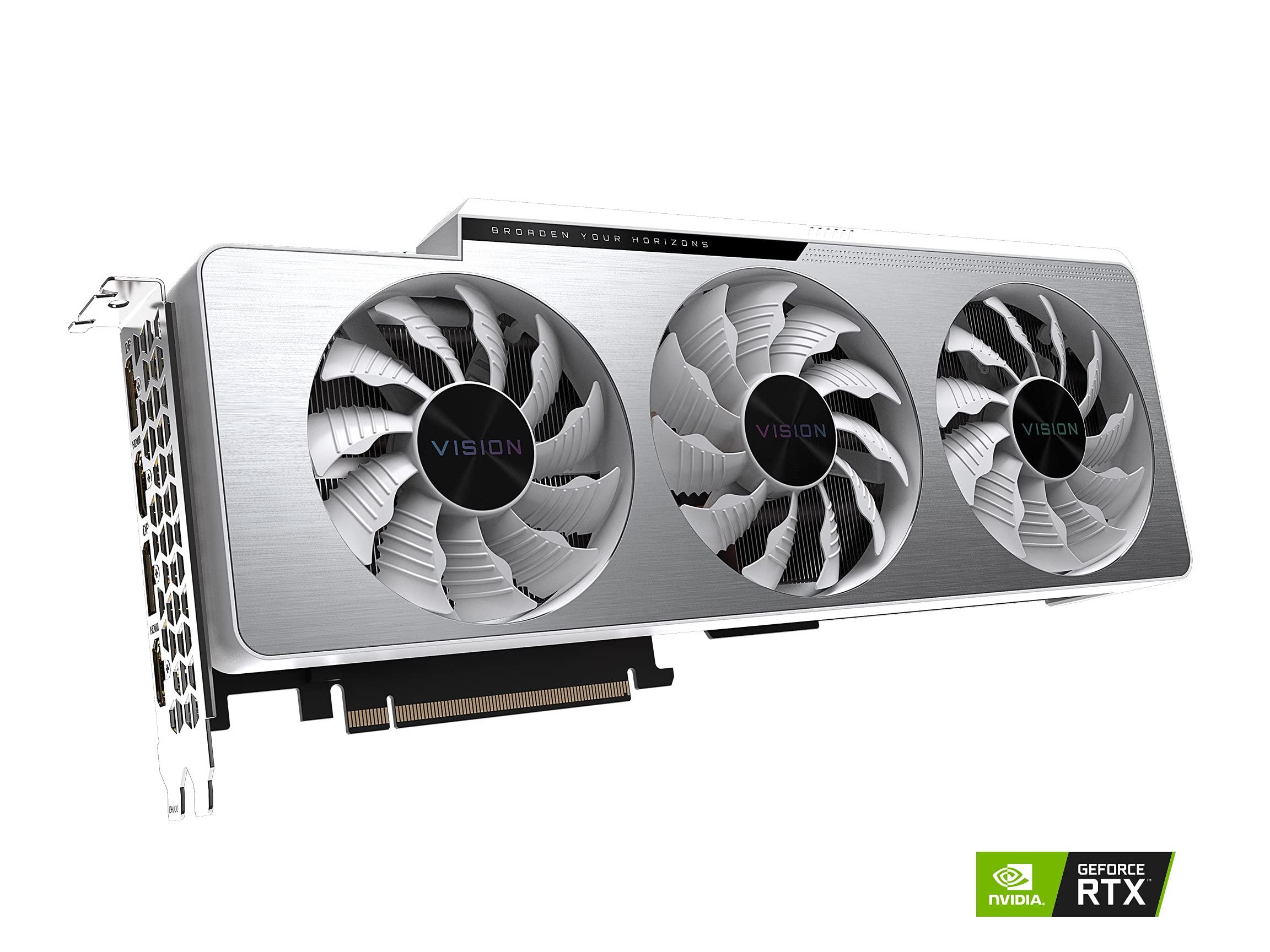 GIGABYTE GIGABYTE GeForce RTX 3070 Ti Vision OC 8G Graphics Card, WINDFORCE 3X Cooling System, 8GB 256-bit GDDR6X, GV-N307TVISION OC-8GD Video Card