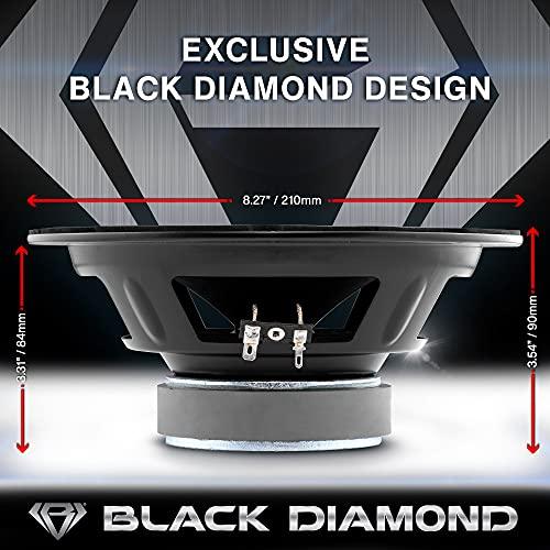 BLACK DIAMOND Pair of Black Diamond 8" 140 Watts 4-Ohm Mid-Range Speakers with Bullet