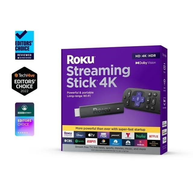 Roku Roku Streaming Stick 4K Streaming Device 4K/HDR/Dolby Vision with Voice Remote and TV Controls