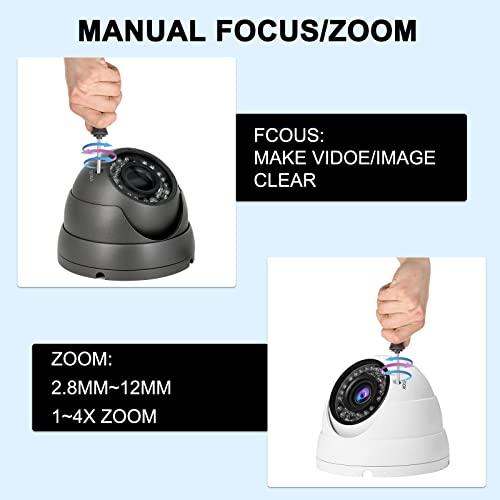 Anpviz Anpviz Analog CCTV Camera HD 1080P 4-in-1 Security Camera(TVI/AHD/CVI/960H CVBS) Analog Security Camera 2.8-12mm Varifocal Lens 36 IR-LEDs Turret Dome Camera for Day& Night