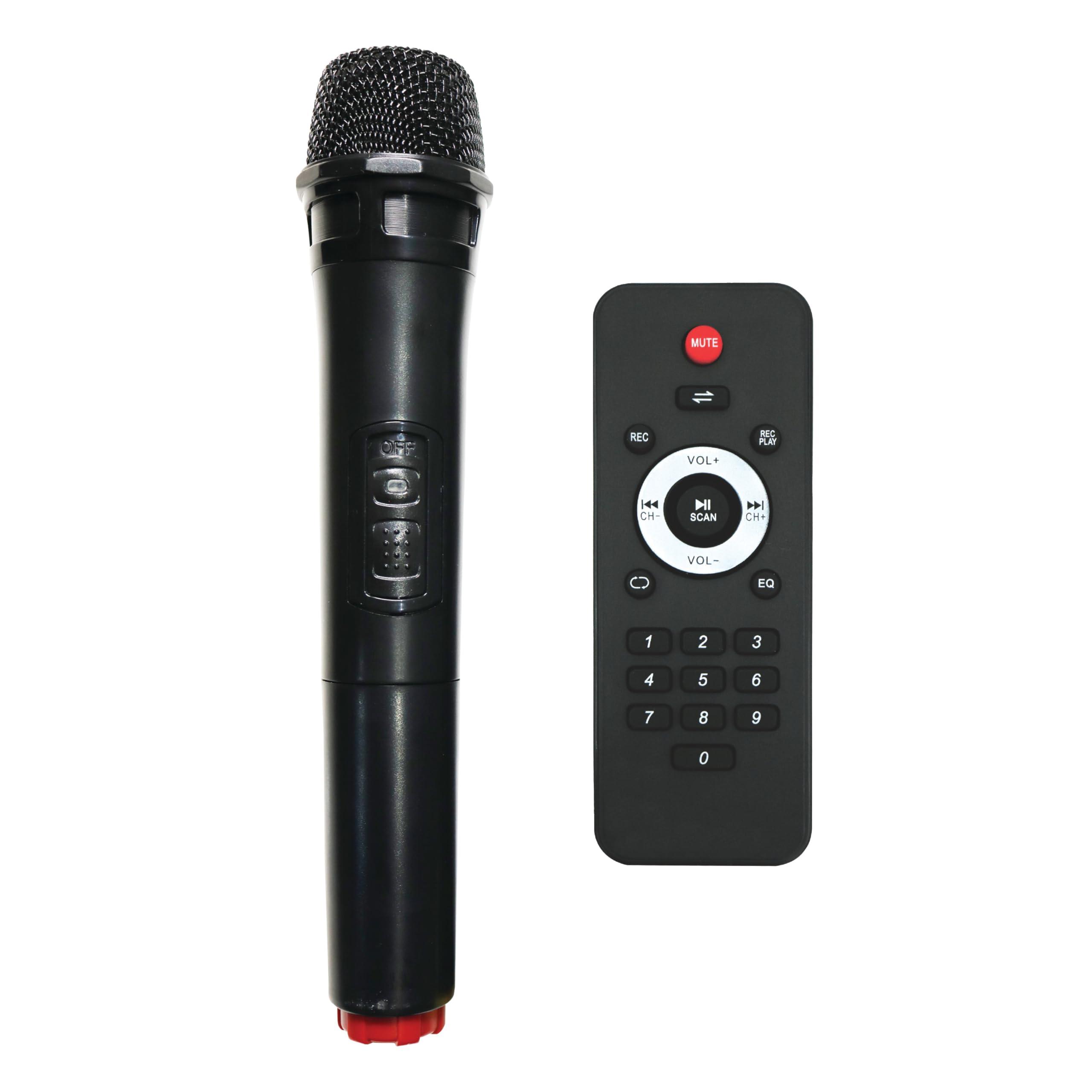 Supersonic IQ Sound IQ-6612DJBT 2 x12-inch Portable DJ Speaker, TWD, 600 Watts, LED Light Show, USB/Micro SD & AUX Inputs, FM Radio, Mic Input, Rechargeable Battery, with Handles, Wheels, and Remote Control