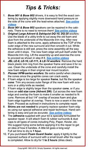 Simply Speakers Electro Voice Cloth Edge EV 12 Inch Speaker Repair Kit CLSK-EV12 (Pair)