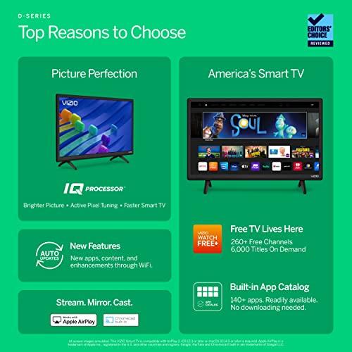 VIZIO VIZIO 24-inch D-Series 720p Smart TV with Apple AirPlay and Chromecast Built-in, Alexa Compatibility, D24h-J09, 2021 Model
