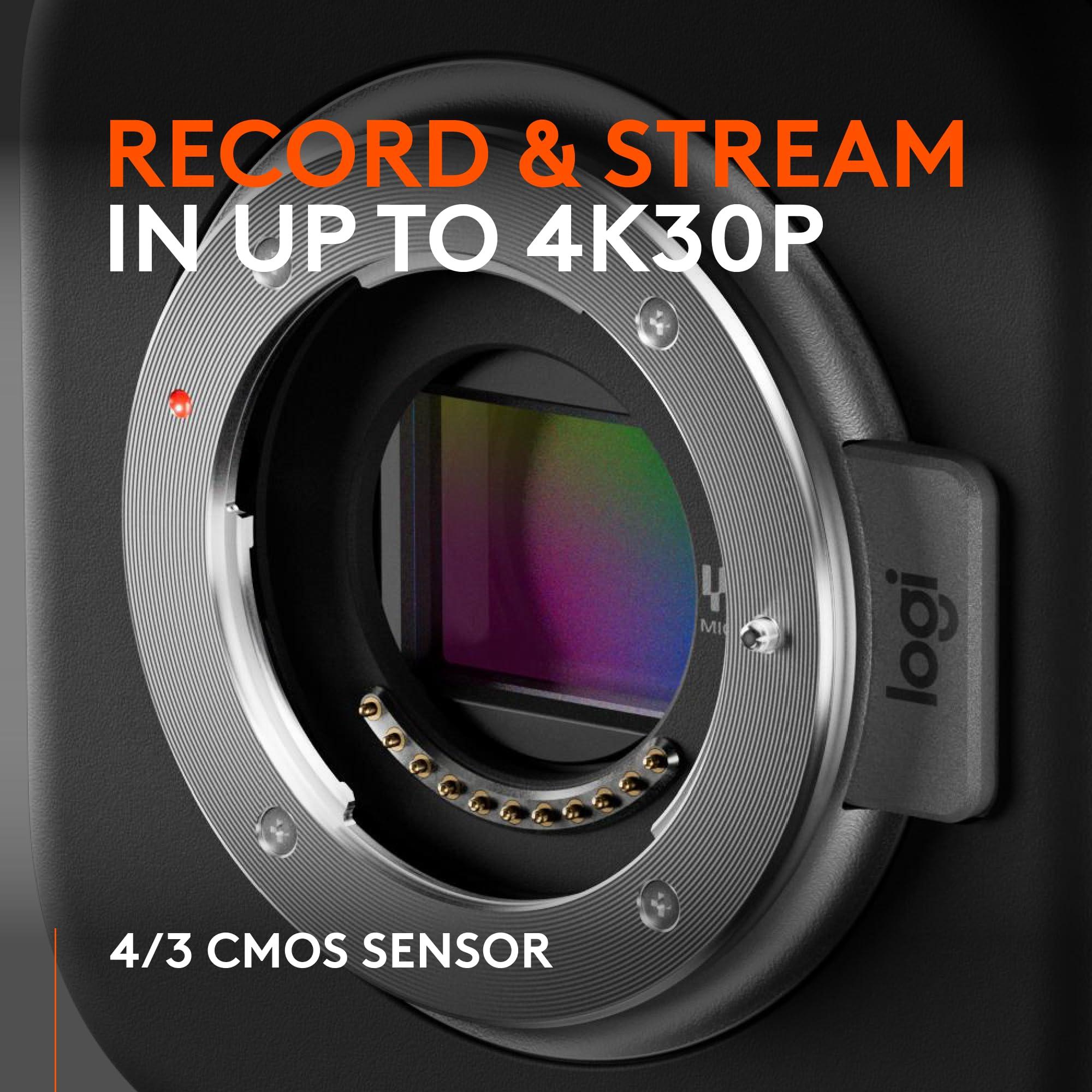 Logitech for Creators Logitech for Creators Mevo Core Wireless Live Streaming Camera, 4K Video Camera with Interchangeable Lens, Multicam Ready, Intuitive App Control