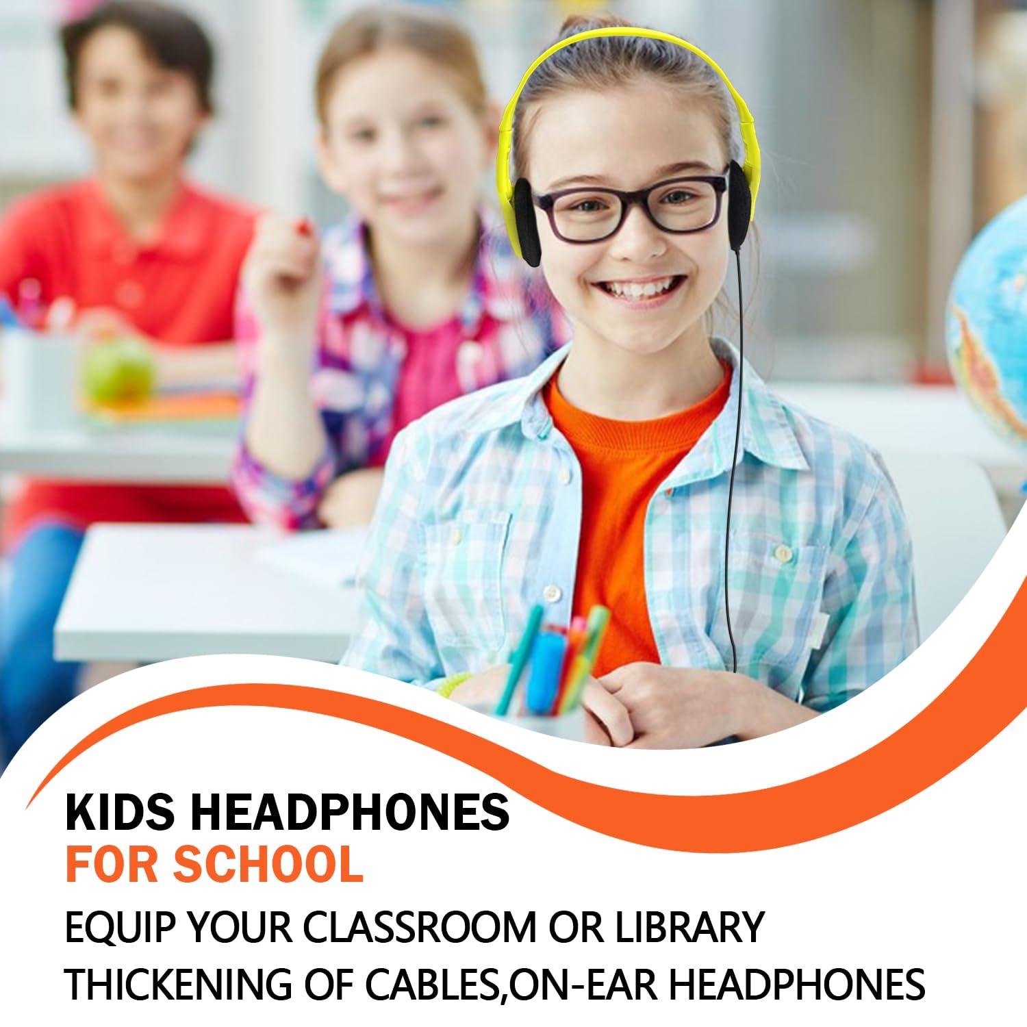 Yoley Headphones Bulk 96 Pack for Kids School Students Children Toddler Boys Girls Teen and Adult,Wholesale Durable Headphones for Classroom Earphones (12 Colors)