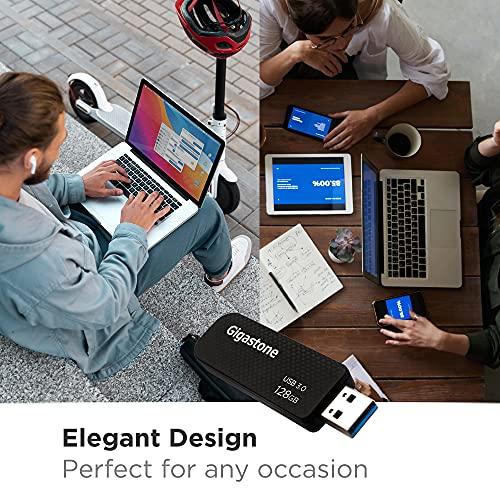Gigastone Gigastone Z30 128GB USB 3.2 Gen1 Flash Drive, Capless Retractable Design Pen Drive, Carbon Fiber Style, Reliable Performance & Durable, USB 2.0 / USB 3.0 / USB 3.1 Interface Compatible