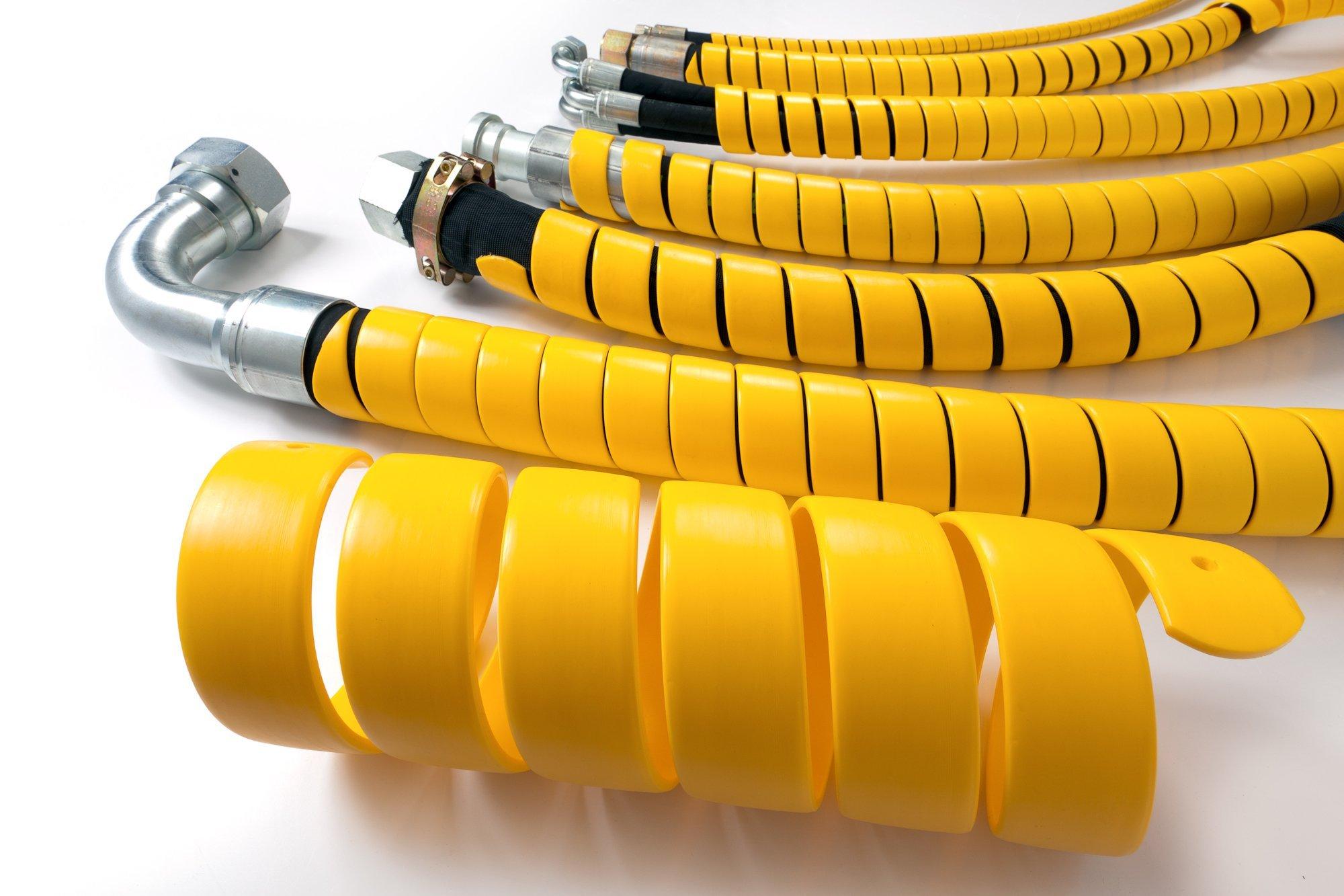 Safe-Spiral Caplugs SPSS Series  Plastic Safeplast Safe-Spirals, Spiral Wrap Hose & Cable Protector, Yellow HD-PE, 1.0\" OD x 100\' L Hydraulic & Pneumatic Hoses, Construction, Manufacturing, Auto (025C100Ye)