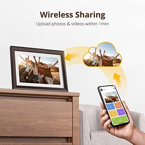 Dragon Touch Dragon Touch Digital Picture Frame WiFi 10 inch IPS Touch Screen Digital Photo Frame Display, 32GB Storage, Auto-Rotate, Share Photos via App, Email, Cloud, Classic 10 Brown, PUUDUU