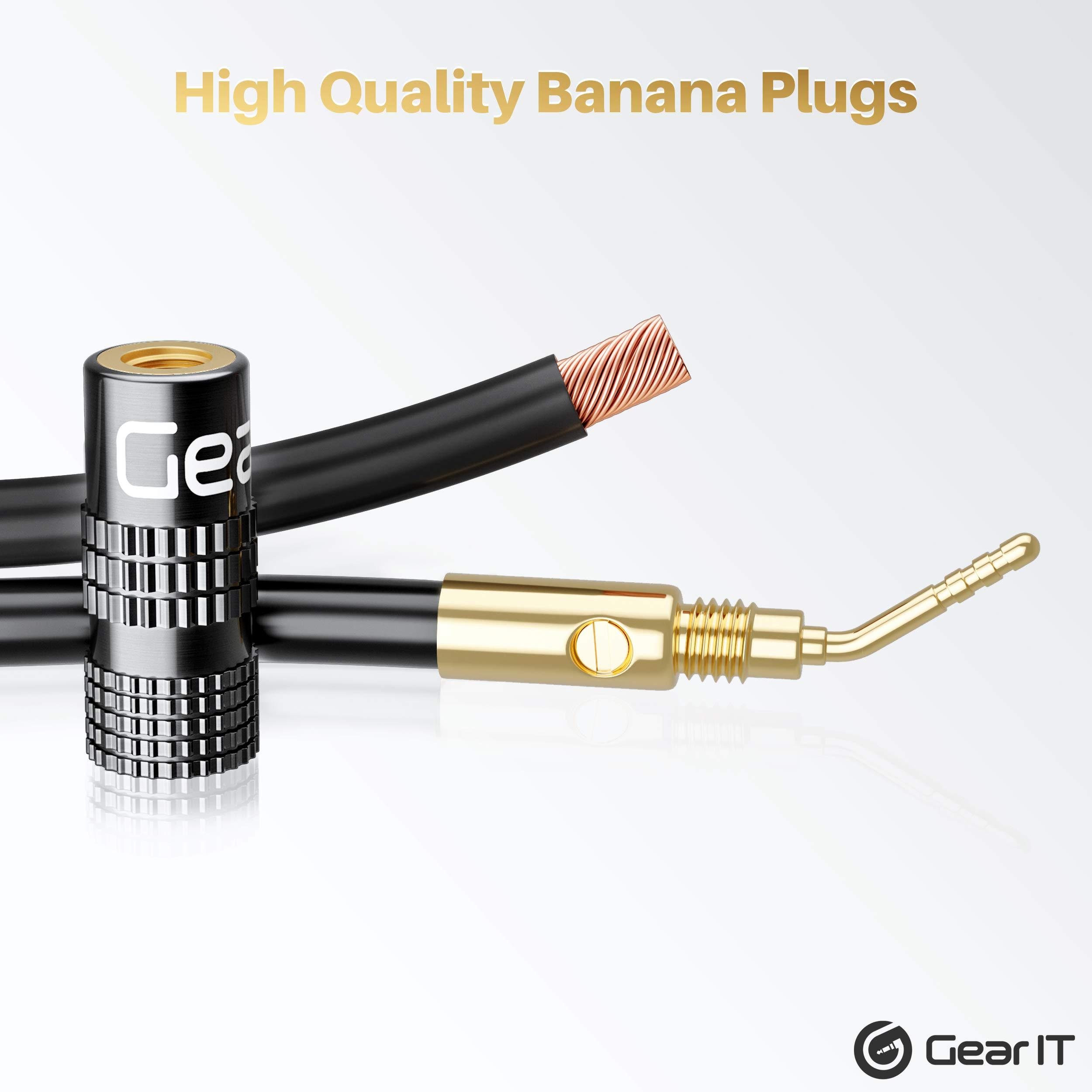 GearIT GearIT Pin Banana Plugs for Speaker Wire (6 Pairs, 12 Pieces), 2mm Pin Plug Screw Type, 24K Gold Plated Connectors (Support 12 AWG to 20 AWG Wires)