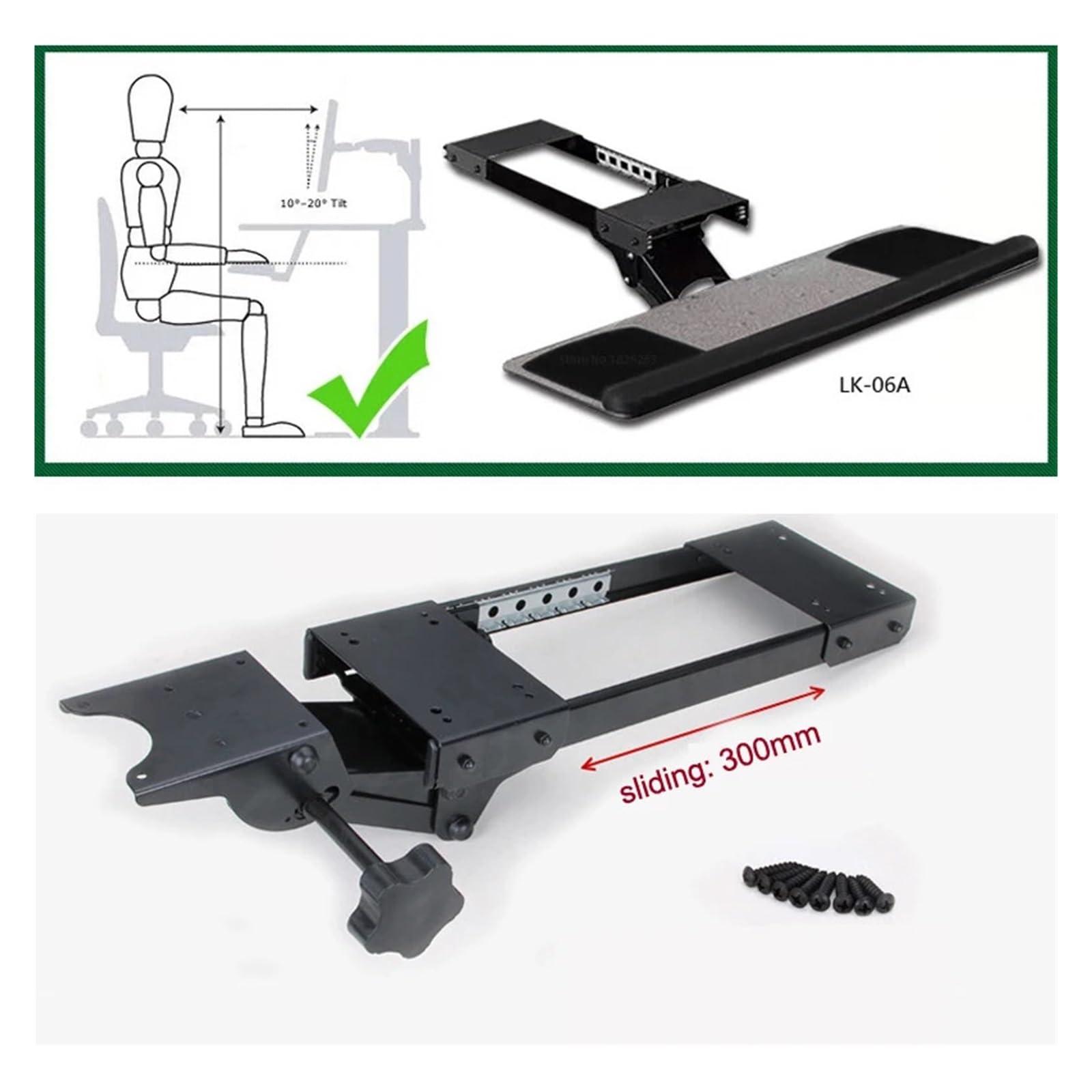 AVXANKTG AVXANKTG LK06AD Ergonomic Sliding Tilt XL Size Wrist Rest Keyboard Stand with Two Mouse Pads for Computer Desk Keyboard Tray Stand(Color:LK06AD)