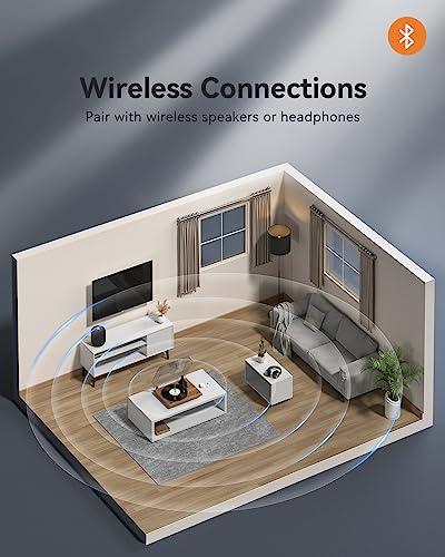 ANGELS HORN ANGELS HORN Turntable, Vinyl Record Player, Built-in Phono Preamp, Belt Drive 2-Speed, Adjustable Counterweight, AT-3600L (Upgraded Bluetooth Version)