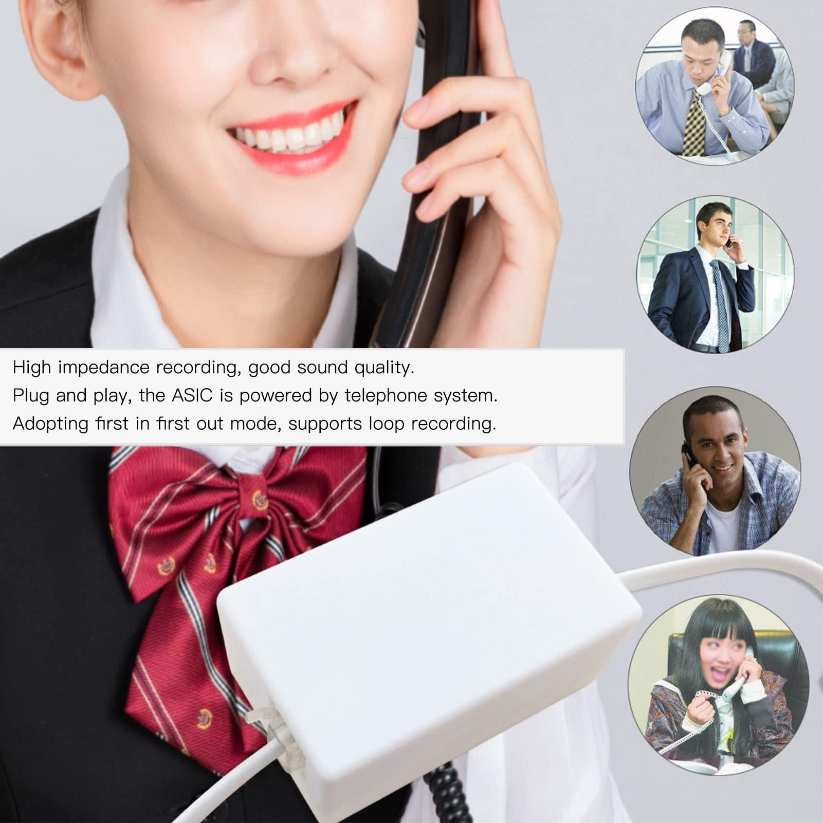 Acogedor Landline Phone Call Recorder for All Analog Phone Lines System, Automatic Telephone Recording Device, Support Recording, 32GB