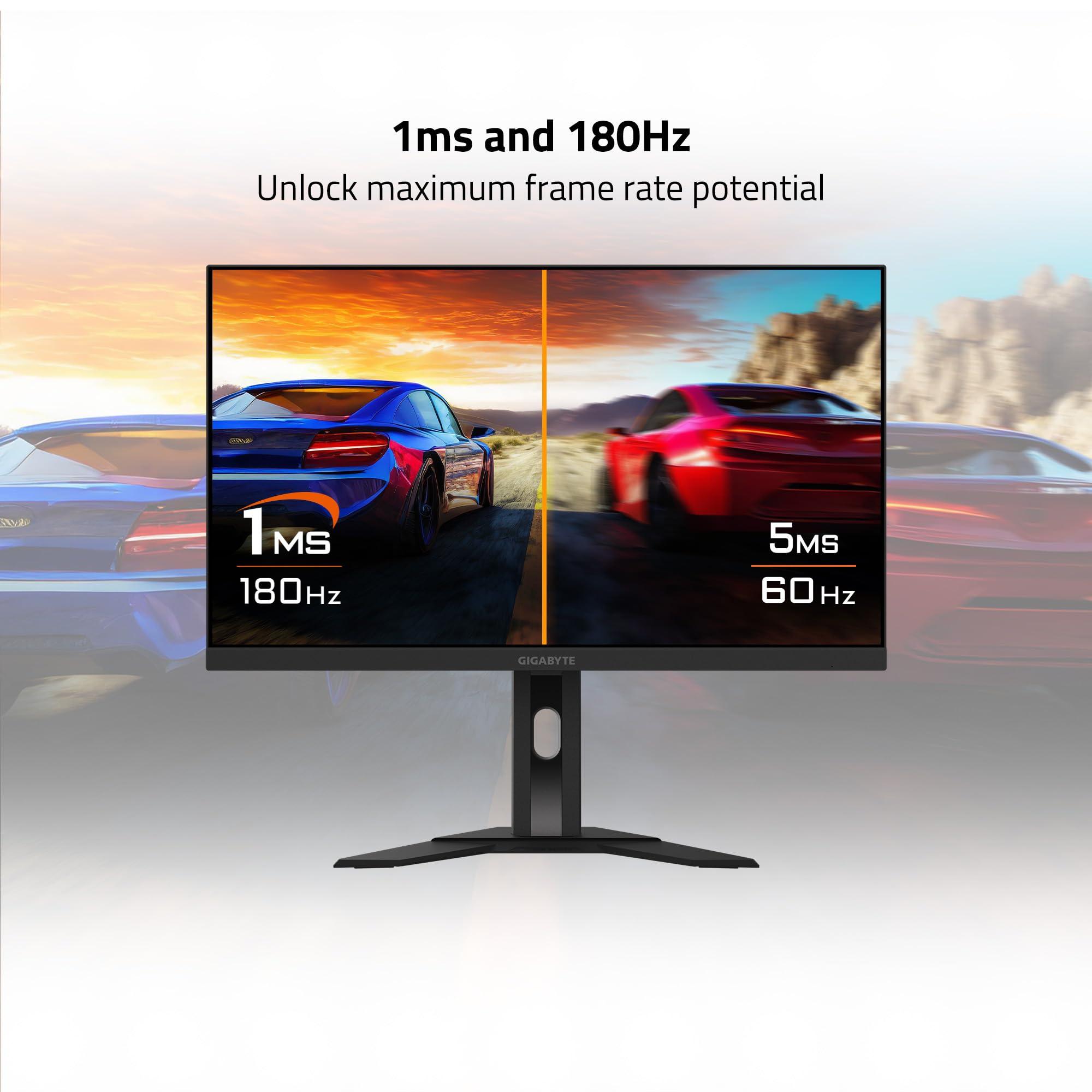 GIGABYTE GIGABYTE - M27Q Advanced (US) - 27" SS IPS Gaming Monitor - QHD 2560x1440-180Hz - 1ms MPRT - AMD FreeSync - Type C KVM - HDMI, DP, Type C - Height Adjustable - Black