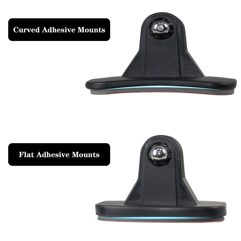 Fahliso Adhesive Mounts for GoPro Cameras - Curved & Flat Mounts Base with Strong Sticky Pads Mount to Helmet Fits for All GoPro Hero 11/10/9/8