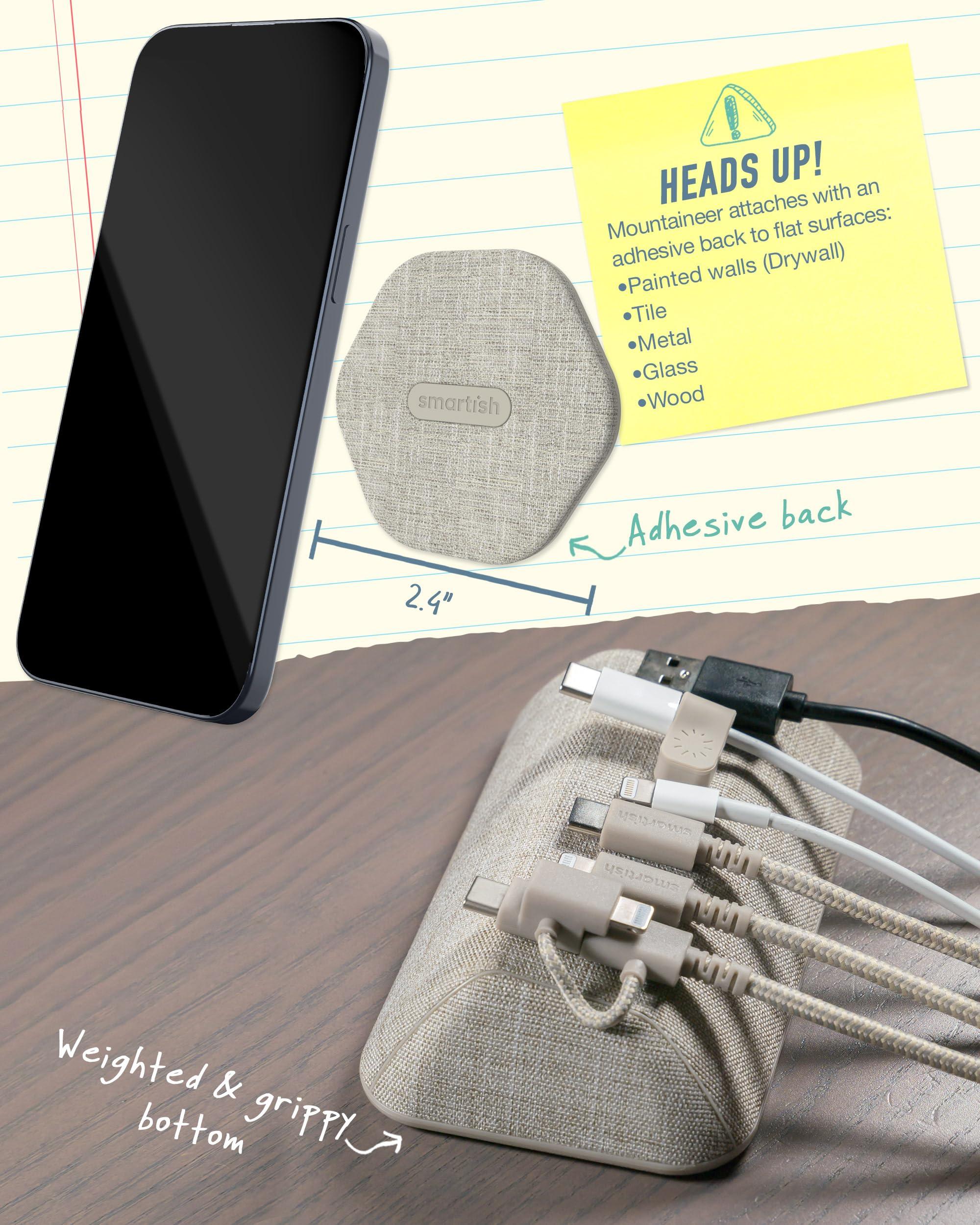 Smartish Smartish Bigger Cable Wrangler + Mountaineer MagSafe Wall Mount Bundle - Stick on Adhesive Phone Holder with Extra Strength Magnet for Apple MagSafe Accessories - Lightly Toasted Beige