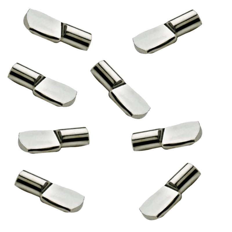 Desunia 5mm"Spoon" Style Cabinet Shelf Support Pegs - Polished Nickel - Package of 25