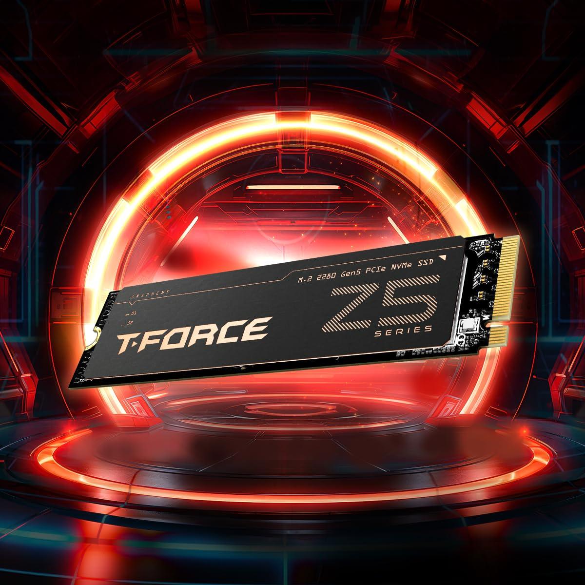 TEAMGROUP TEAMGROUP T-Force Z540 2TB DRAM SLC Cache 3D TLC NAND NVMe Phison E26 PCIe Gen5x4 M.2 2280 Gaming SSD with Ultra-Thin Graphene Heat Spreader Read/Write 12400/11800 MB/s TM8FF1002T0C129