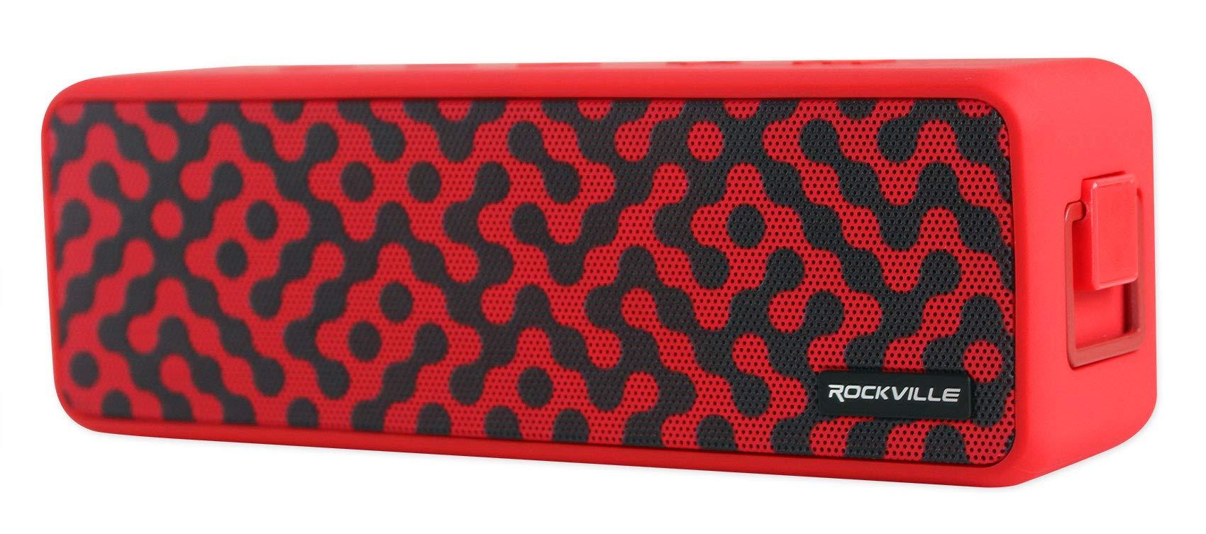 Rockville Rockville Faze Portable Bluetooth Speaker TWS Wireless Link 36 Hour Battery, Red