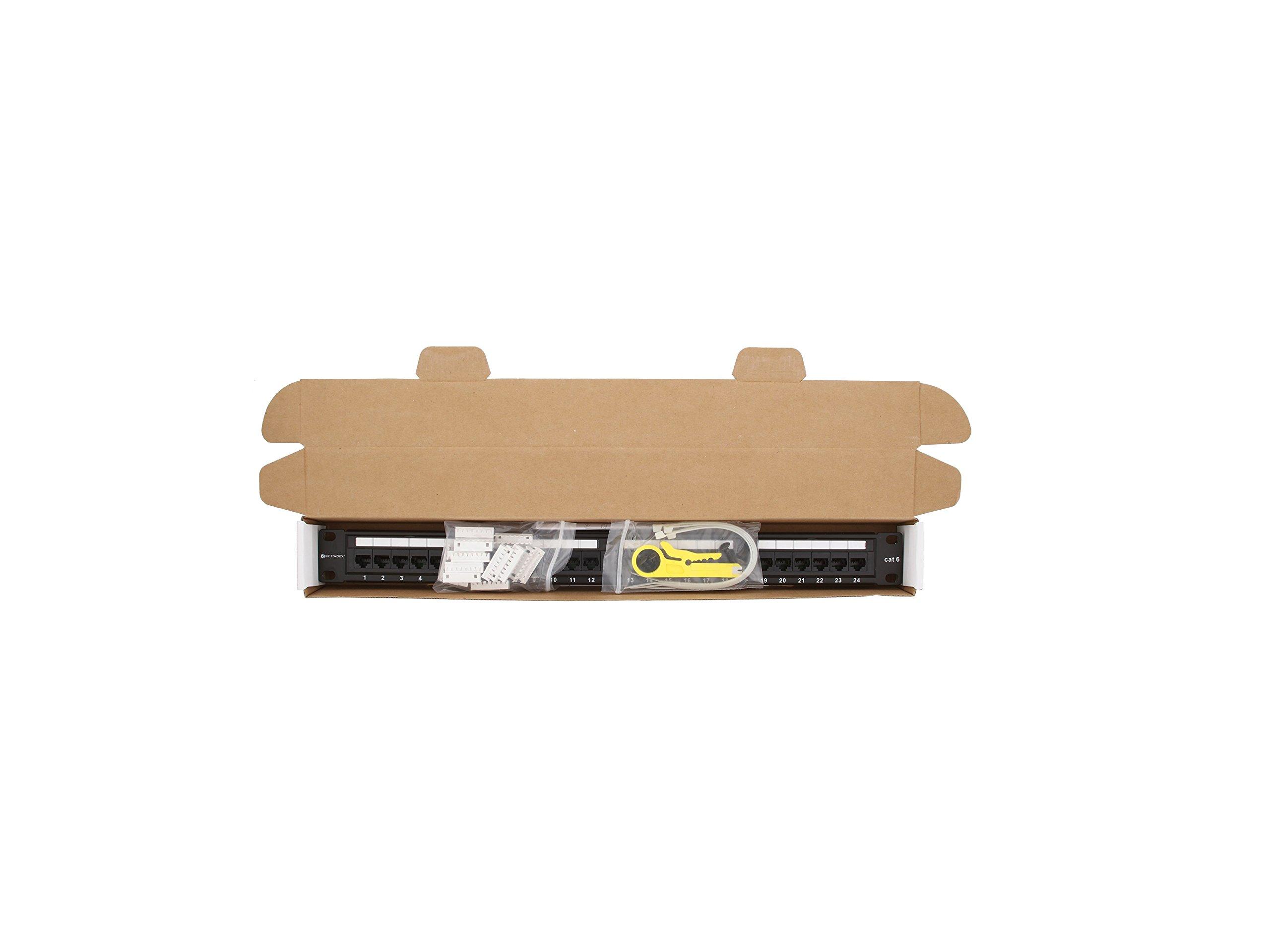 Networx Networx Rackmount 1U 24 Port Network Patch Panel (19-inch Cat6 Patch Panel / RJ45 Patch Panel) for Gigabit Network Switch, 10-Gigabit CAT 6 Compatible