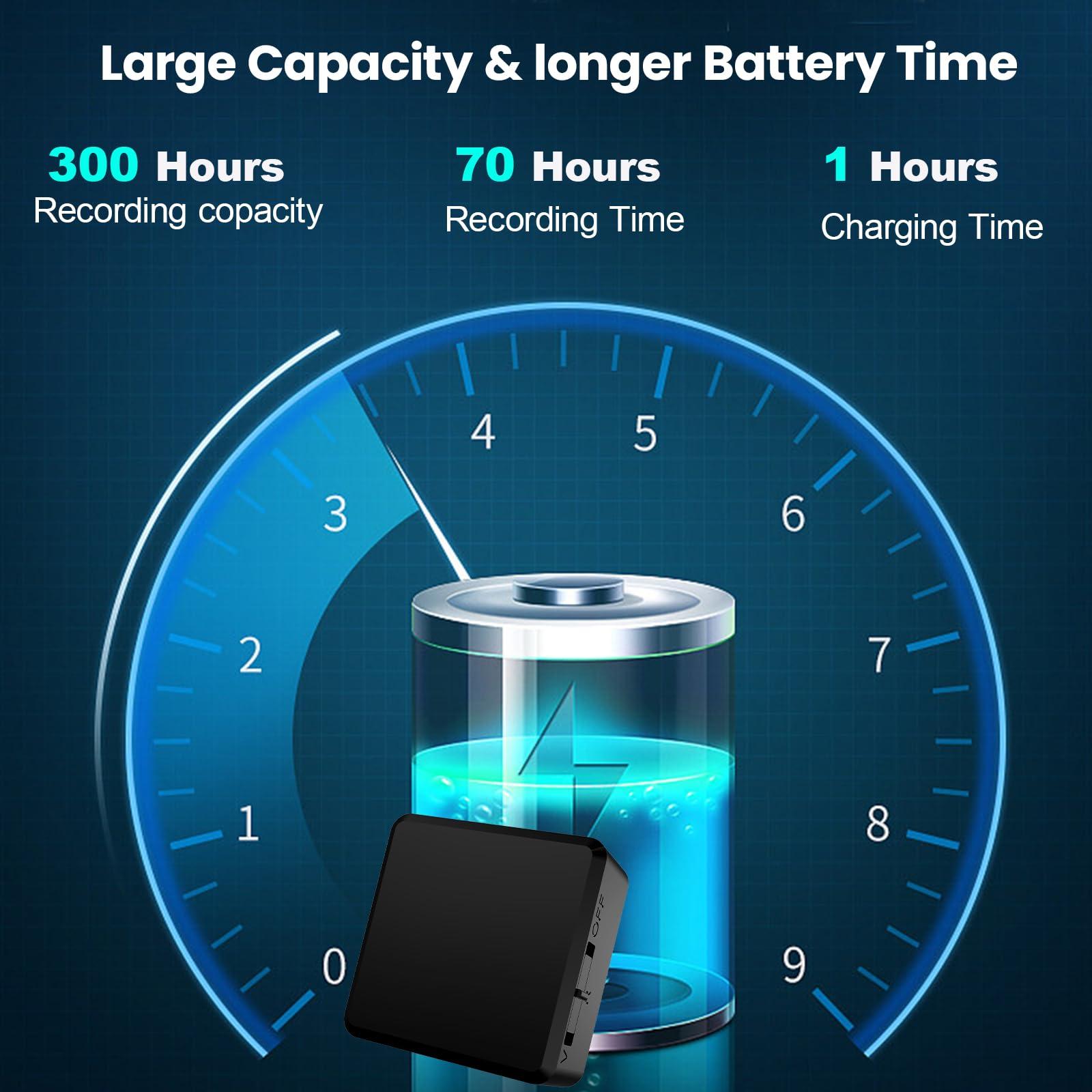 UYYIYY Voice Recorder - 64GB Listening Devices - Voice Activated Recorder, Mini Voice Recorder, Audio Recorder for Car,Meetings,Lecture,Interview