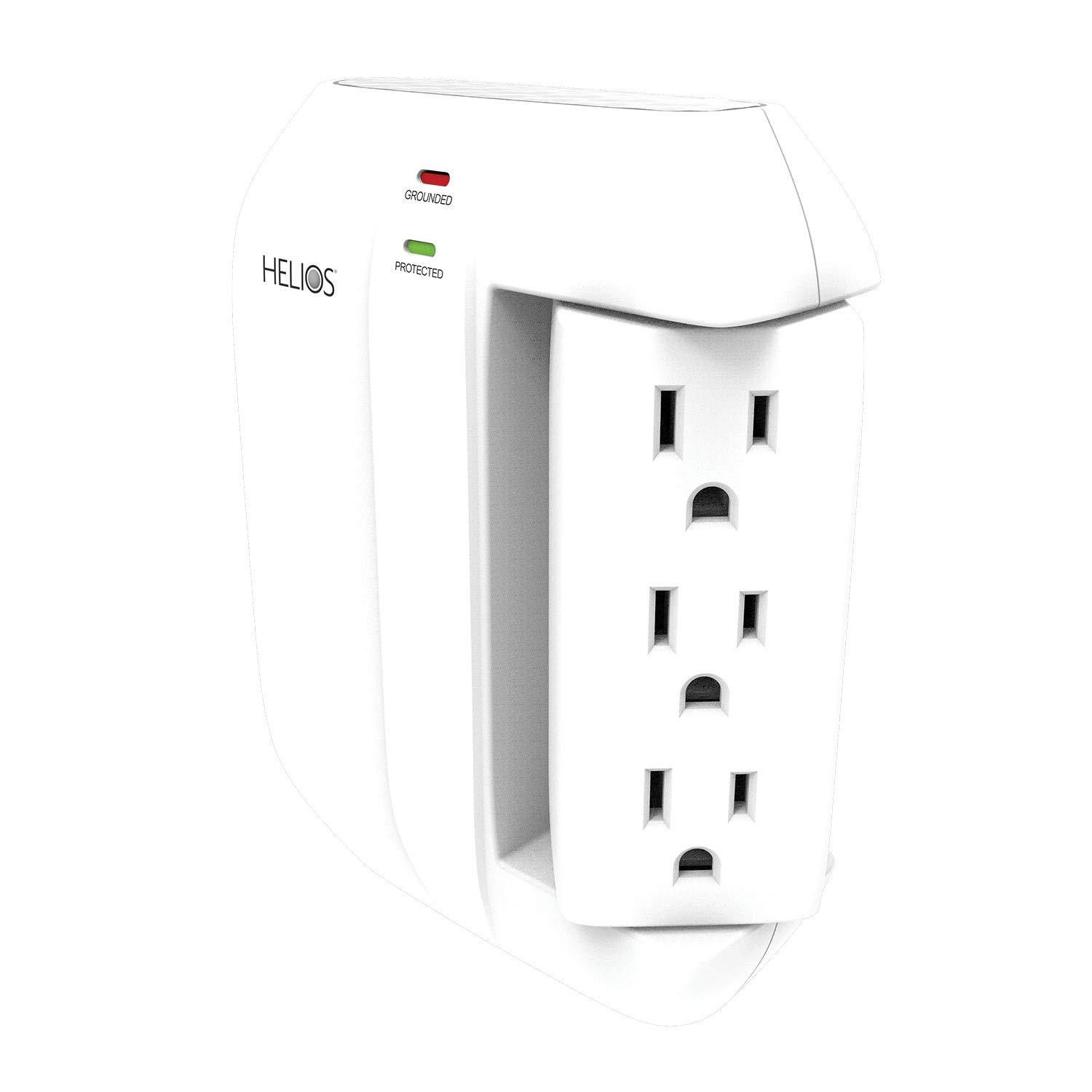 Helios Helios AS-HP-5R 5-Outlet Wall Tap Surge Protector with 2 USB Charging Ports