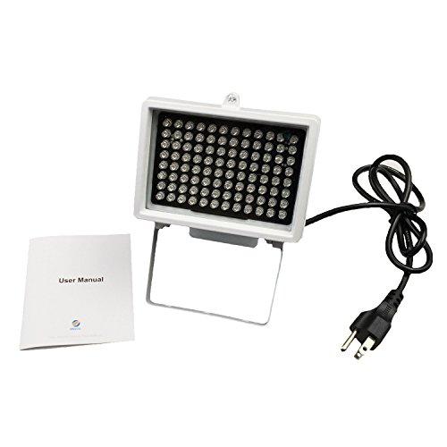 DMetric DMetric IR Illuminator, AC 110V - 220V 850nm Infrared 96 LED Night Vision Waterproof Lamp for Indoor Outdoor Security CCTV Camera, Long Range 80m (263 feet) and Wide Angle 60 Degree