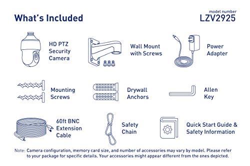 Lorex Lorex Indoor/Outdoor 1080p Pan & Tilt Metal Dome Security Camera, Add-On Analog Camera for Wired Surveillance System, Color Night Vision, 25x Optical Zoom, 1 PTZ Camera