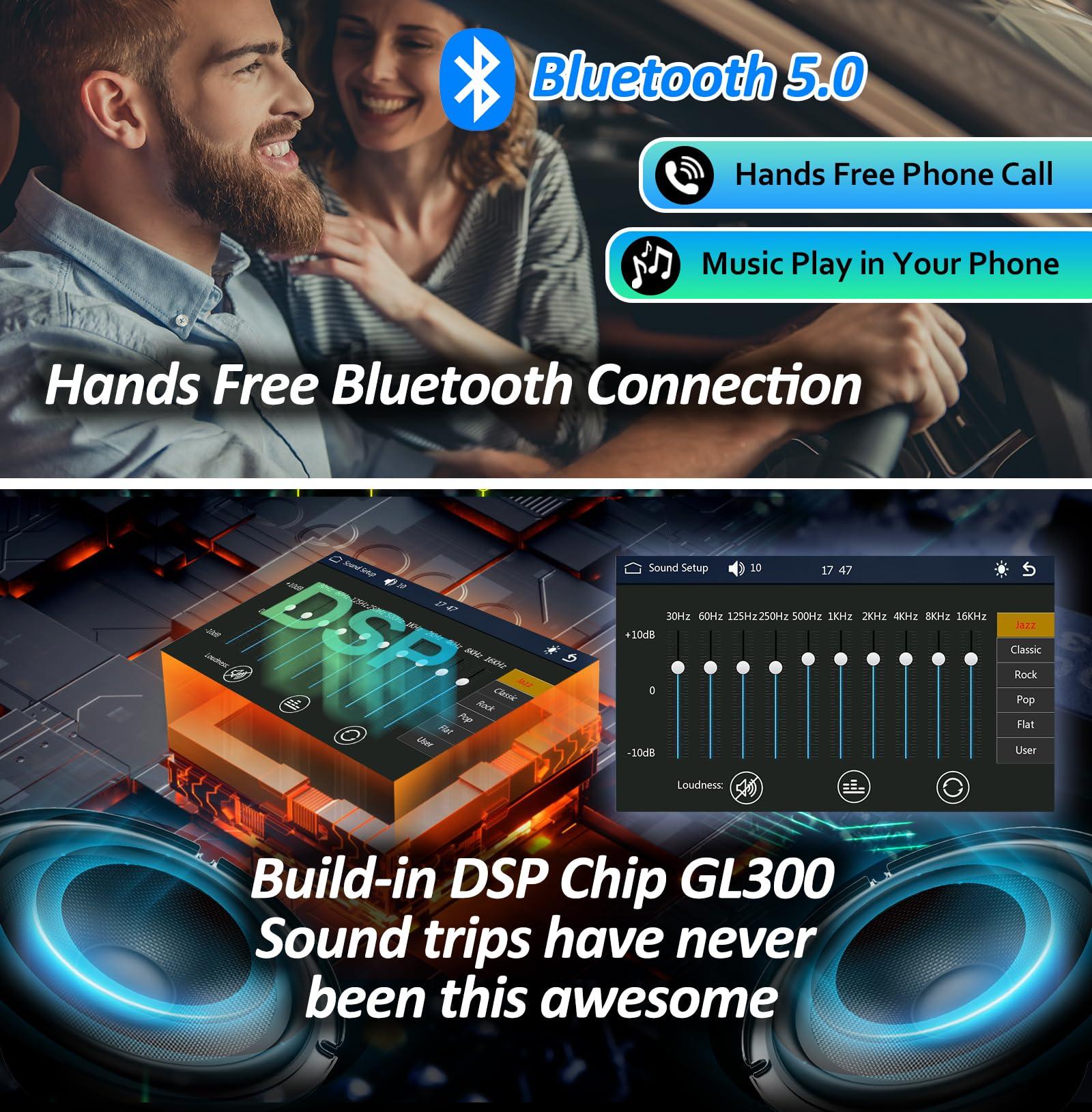 Corehan COREHAN Double Din Car Stereo - 10"" Touchscreen Car Stereo with Bluetooth, Backup Camera, Car Audio, Car Radio - Compatible with Wireless CarPlay & Android Auto, Mirror Link, Gold