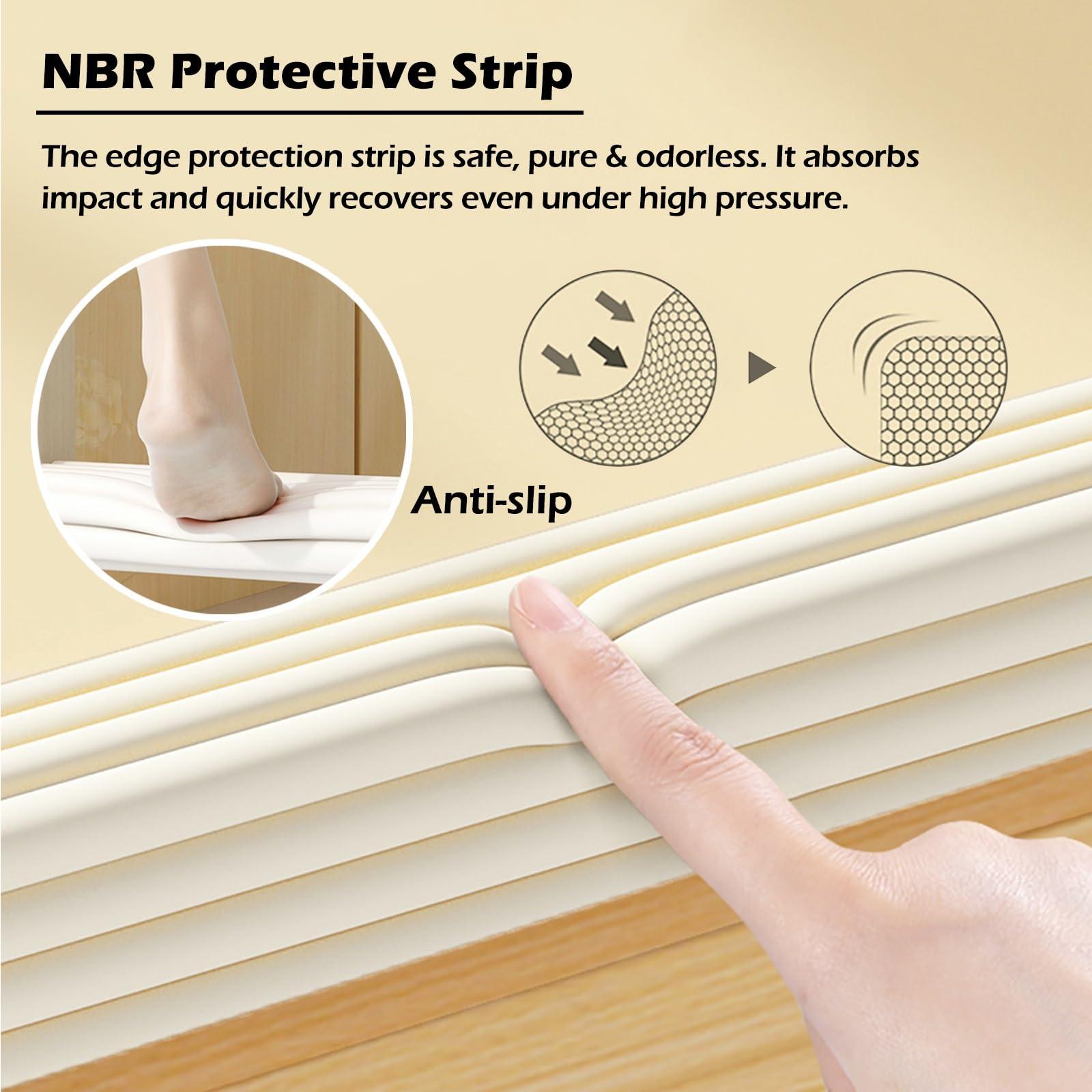 KIROJA Soft Bunk Bed Ladder Cover Foam Padding, Self-stick Table Edge Protector Strips Extra-Wide, Dormitory Traction Treads Stair Steps Pads Furniture Corner Safety Bumpers ( Color : Black , Size : 15m/49.2