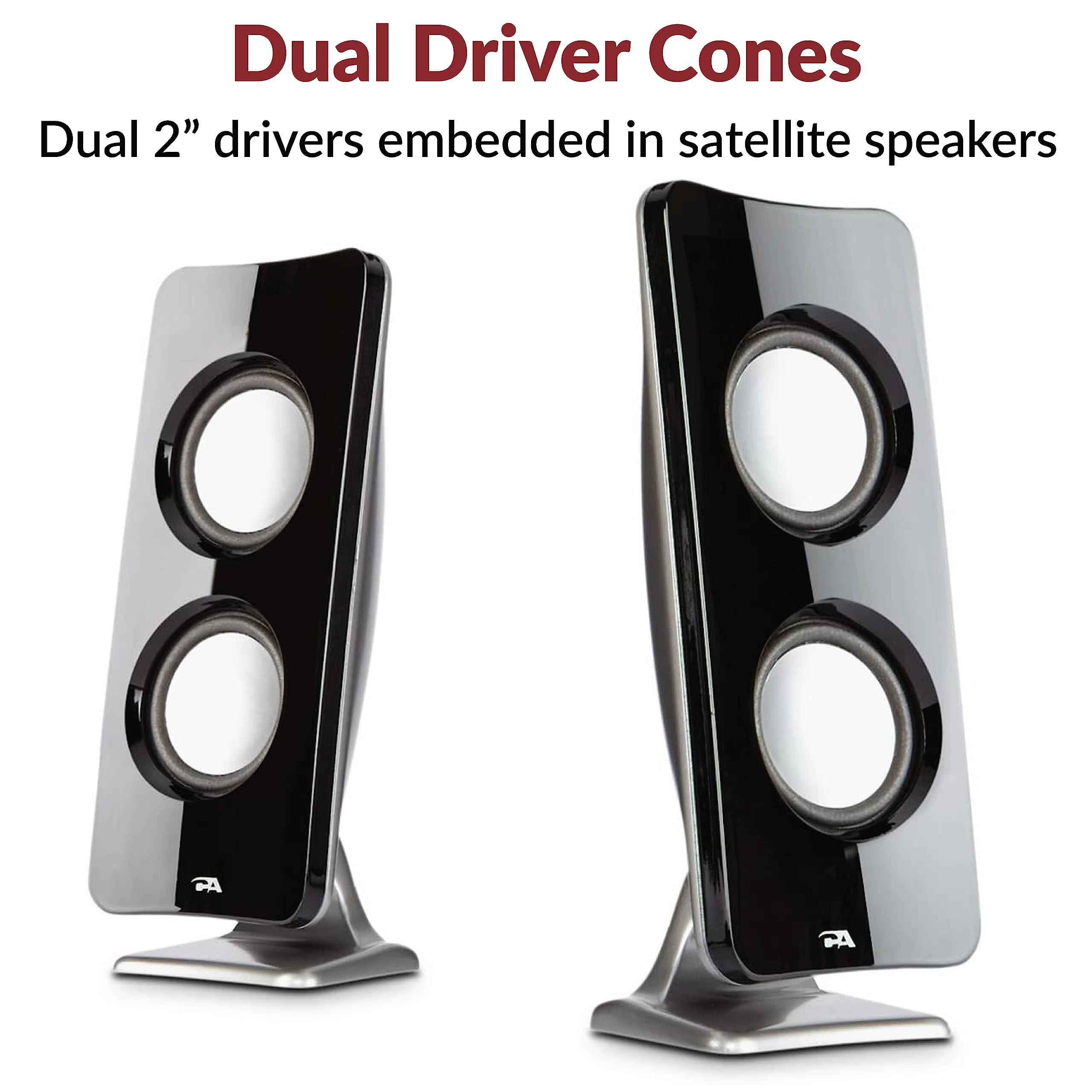 Cyber Acoustics Cyber Acoustics CA-3610 2.1 Multimedia Speaker System with Subwoofer, Perfect Computer Speakers for PC or Mac, Great for Music, Movies, and Gaming