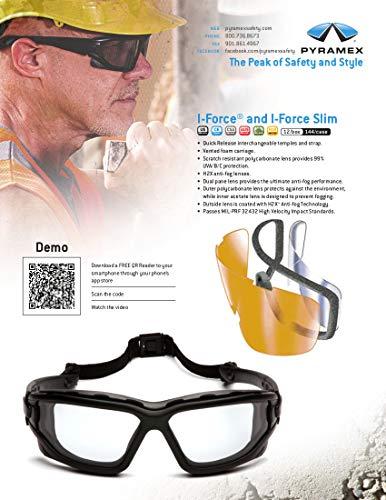 Pyramex Safety Pyramex I-Force Sporty Dual Pane Anti-Fog Goggle, Indoor/Outdoor Mirror Anti-Fog Lens