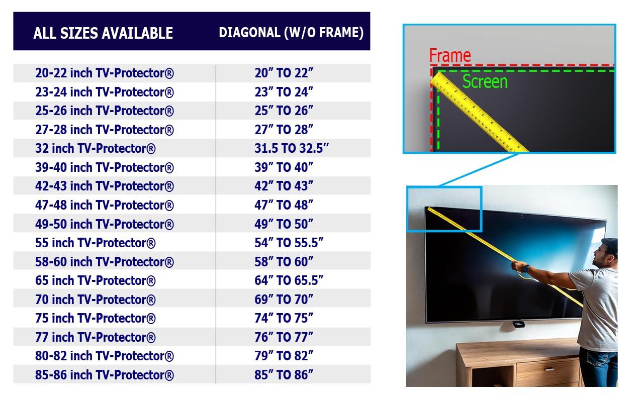 TV-Protector 77 inch TV-ProtectorTM TV Screen Protector for LCD, LED, OLED and QLED 4K HDTV