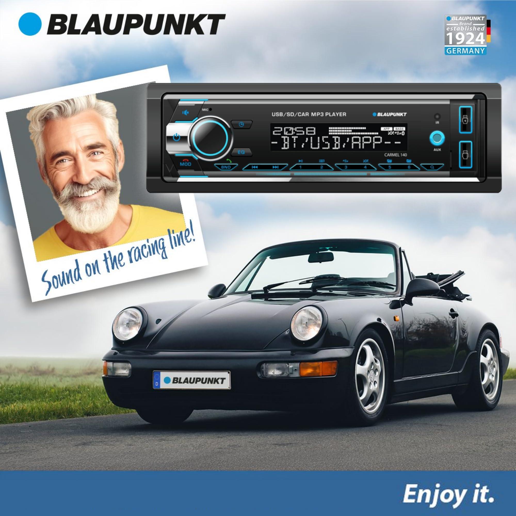 BLAUPUNKT BLAUPUNKT Carmel 140 Single Din Multimedia DVD CD MP3 Receiver Front USB Port - Black