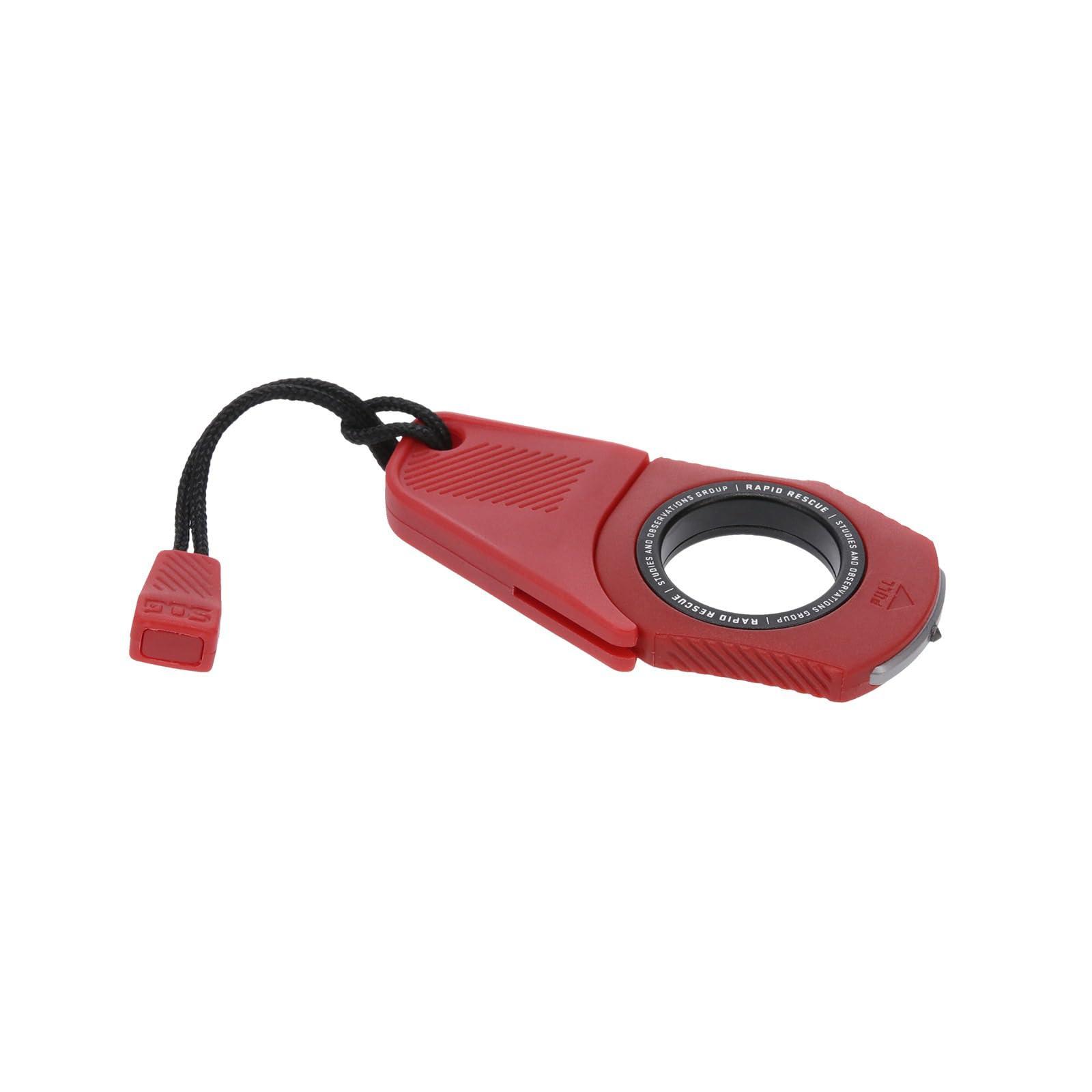 SOG SOG Rapid Rescue Multi-Tool | Stainless Steel Seatbelt Cutter, GRN Handle, Aluminum Pull-Ring, Quick to Deploy from The Sheath, Rescue Red