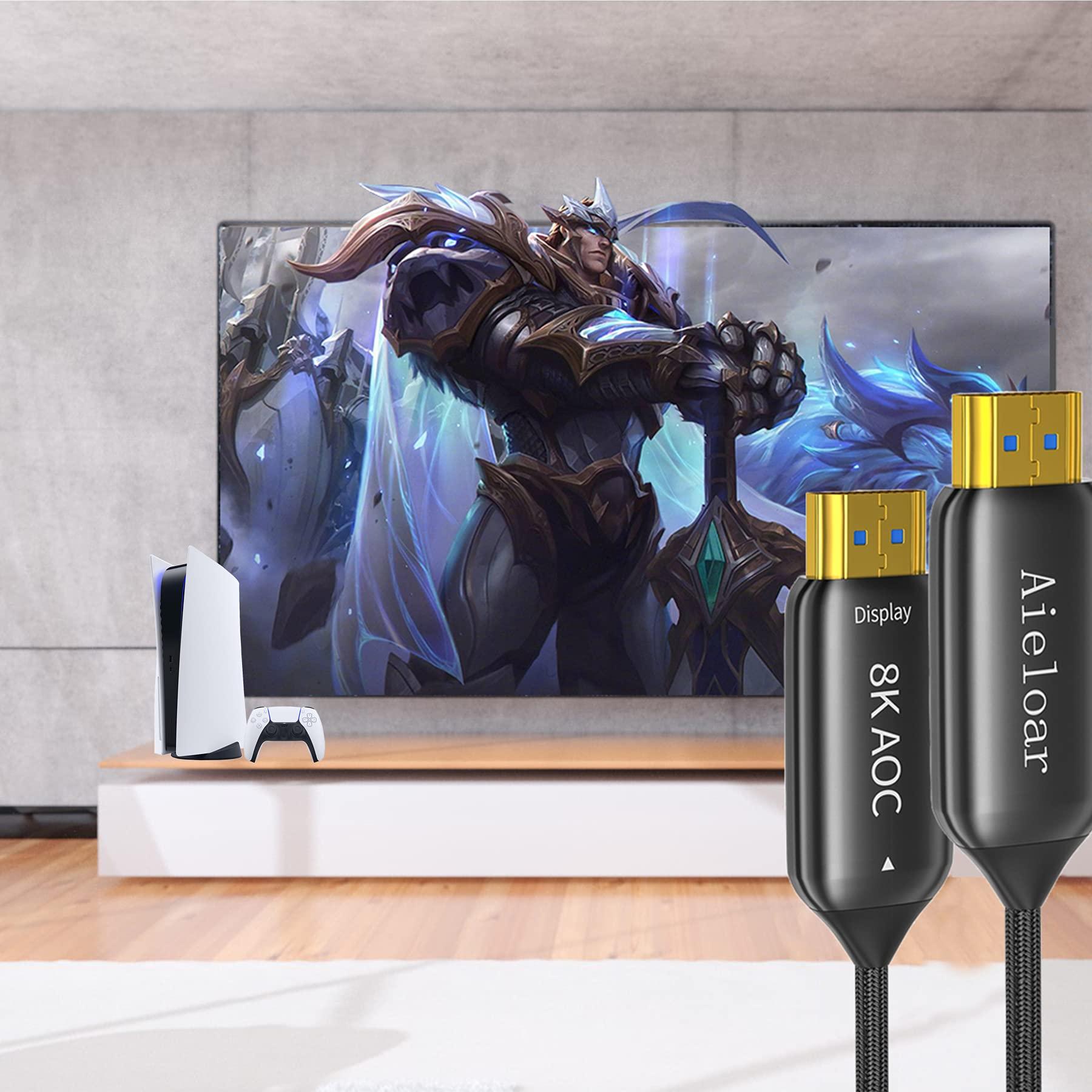 Aieloar Aieloar Fiber Optic HDMI 2.1 Cable 65ft, 8K HDMI Cable 60Hz Support with Ultra High Speed 48Gbps,4K@120Hz,Dynamic HDR10,eARC,HDCP2.2