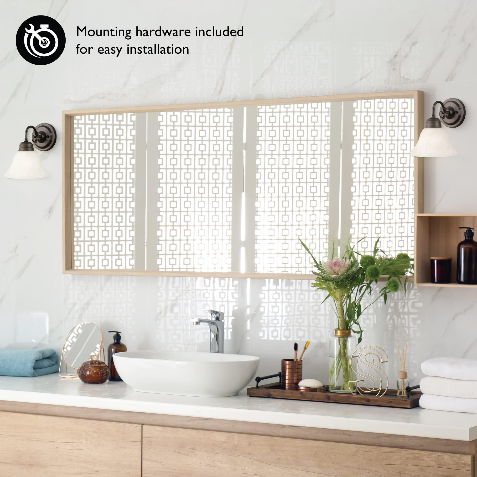 Design House Design House 514497 Millbridge Wall Traditional 1 Indoor Dimmable Light with Alabaster Glass for Bathroom Hallway Foyer, Oil Rubbed Bronze