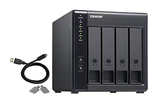 QNAP QNAP 4 Bay USB 3.0 RAID Expansion Enclosure DAS (Correct Attached Storage) - Black, Metal, Rack Mount, Compatible with Server, Desktop, Laptop