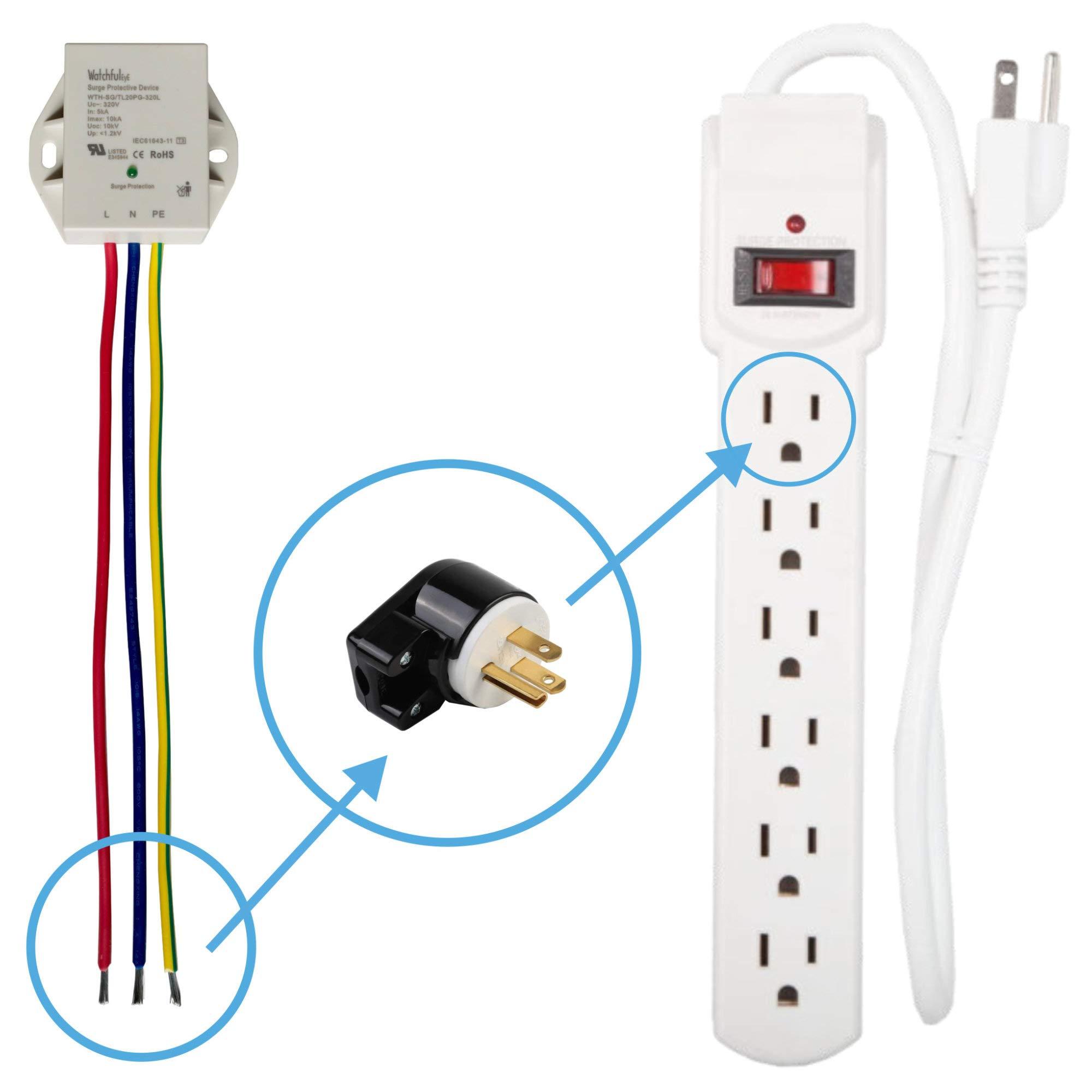 WatchfulEyE WatchfulEyE WTH-SG/TL20PG-320L UL Listed Surge Protector Adding Strong Surge Protection to Wall Outlets | Power Strip | Precision Instruments | Appliance